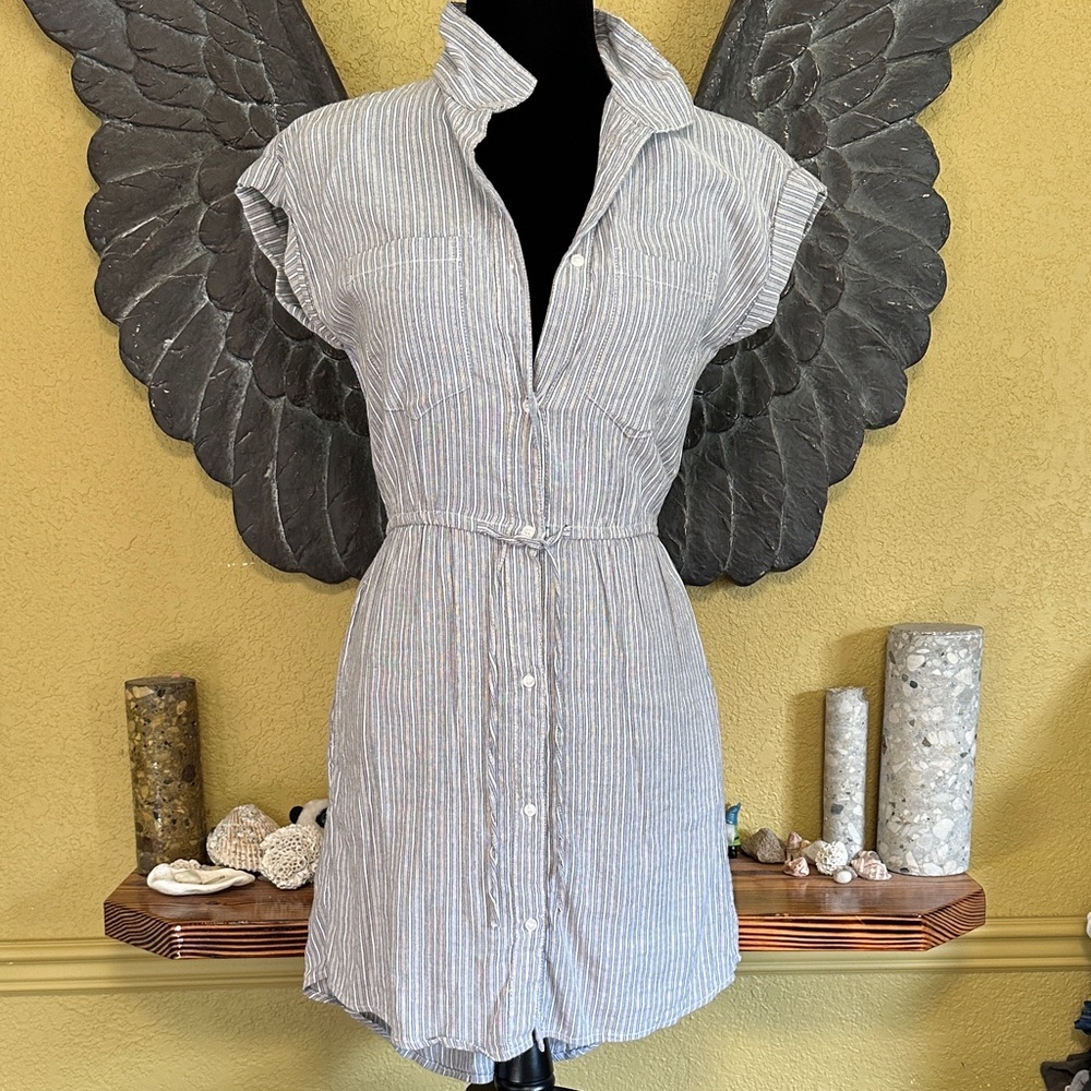 Japna Striped Button-Down Dress